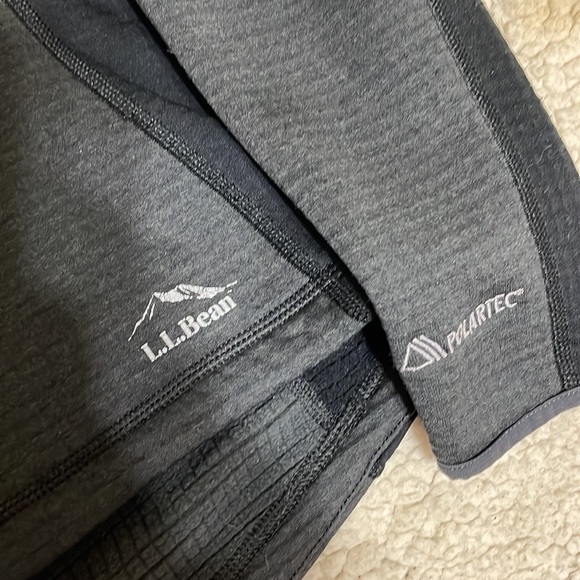 Grey and Black 1/4 Zip LL Bean Grid Fleece - Picture 3 of 4